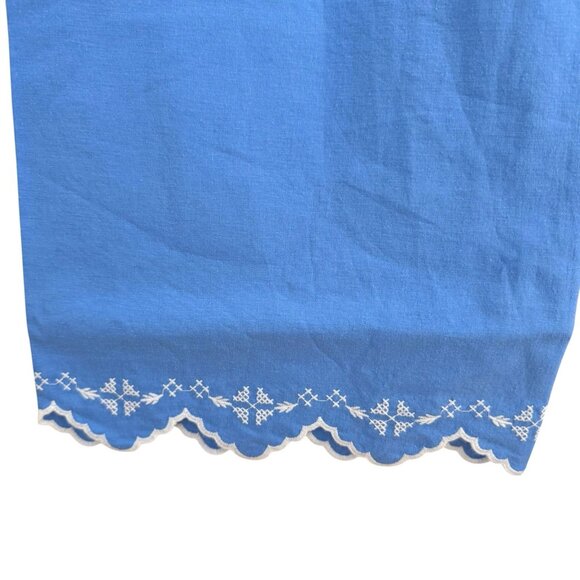 Anthropologie MAEVE Colette Lace Trim Full-Length Wide-Leg Pants Womens 29 Blue - Picture 7 of 12